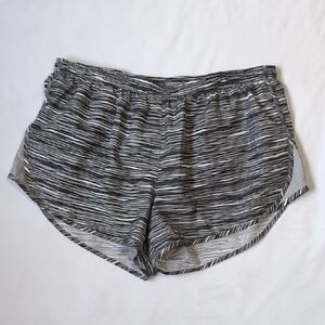 Women's Black and White Striped Shorts
